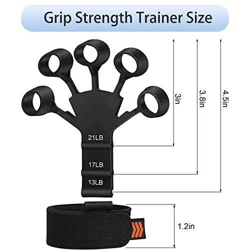 4Pcs Finger Strengthener Grip Strength Trainer, Grip Strength Tester Forearm Strengthener, 6 Resistant Level Finger Exerciser Hand Strengthener for Strength Training, Finger Flexion Extension Training