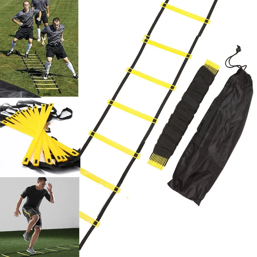  5/6/7/8/9/10/12/14Rung Nylon Straps Agility Training Ladders Soccer Football Speed Ladder Training Stairs Fitness Equipment