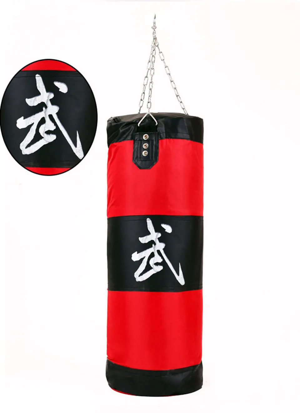 90cm Punching Bag, Fitness Sandbags, Striking Drop Hollow Empty Sand Bag with Chain, Martial Art Training Punch Target