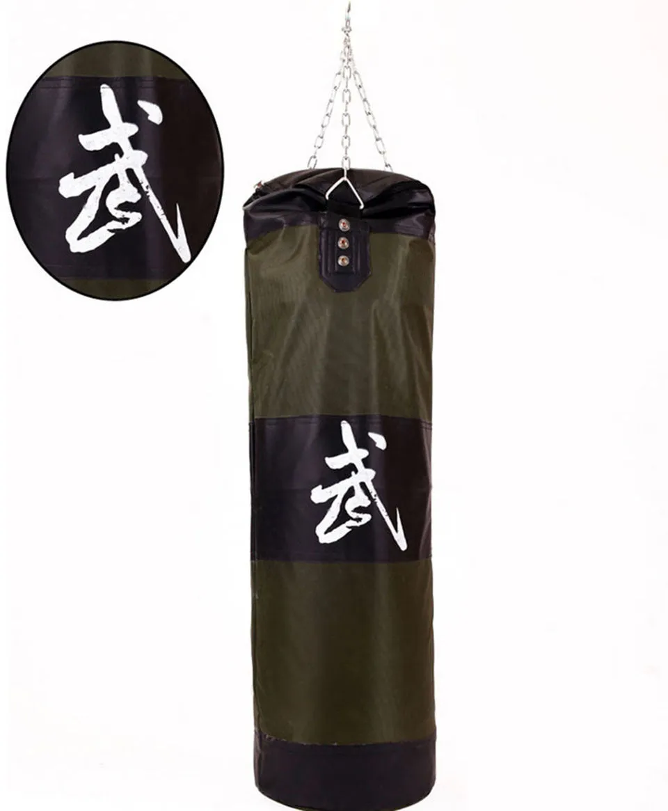 90cm Punching Bag, Fitness Sandbags, Striking Drop Hollow Empty Sand Bag with Chain, Martial Art Training Punch Target