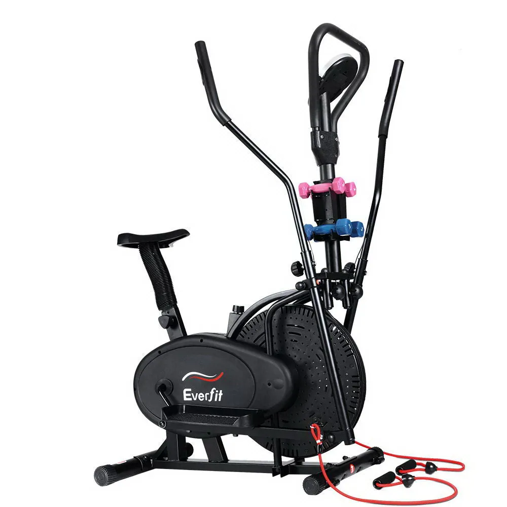 Adjustable Cross Trainer & Exercise Bike Combo w/ Dumbbells | Everfit