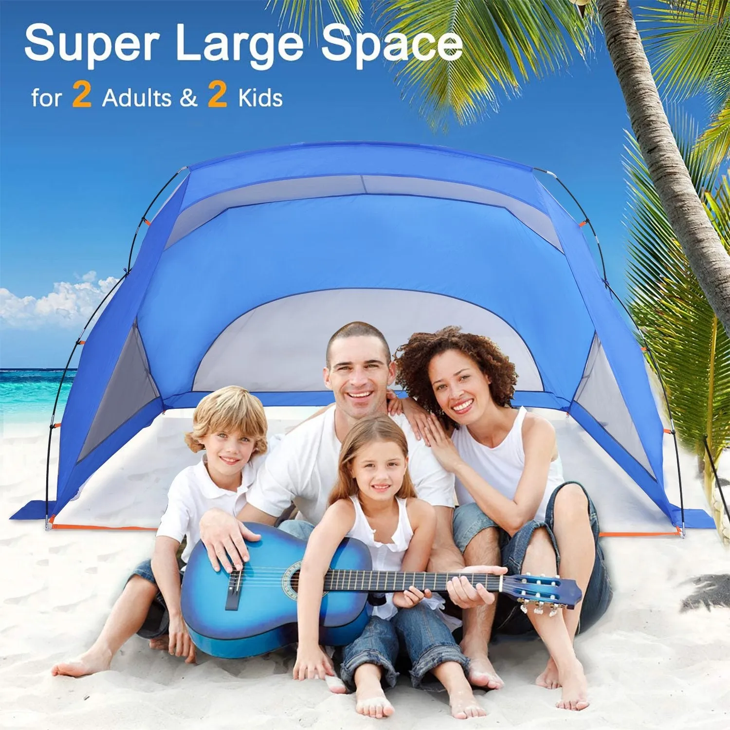 ALPHA CAMP 3-4 Person Portable Sun Shade Tent Sports / Beach Shelter