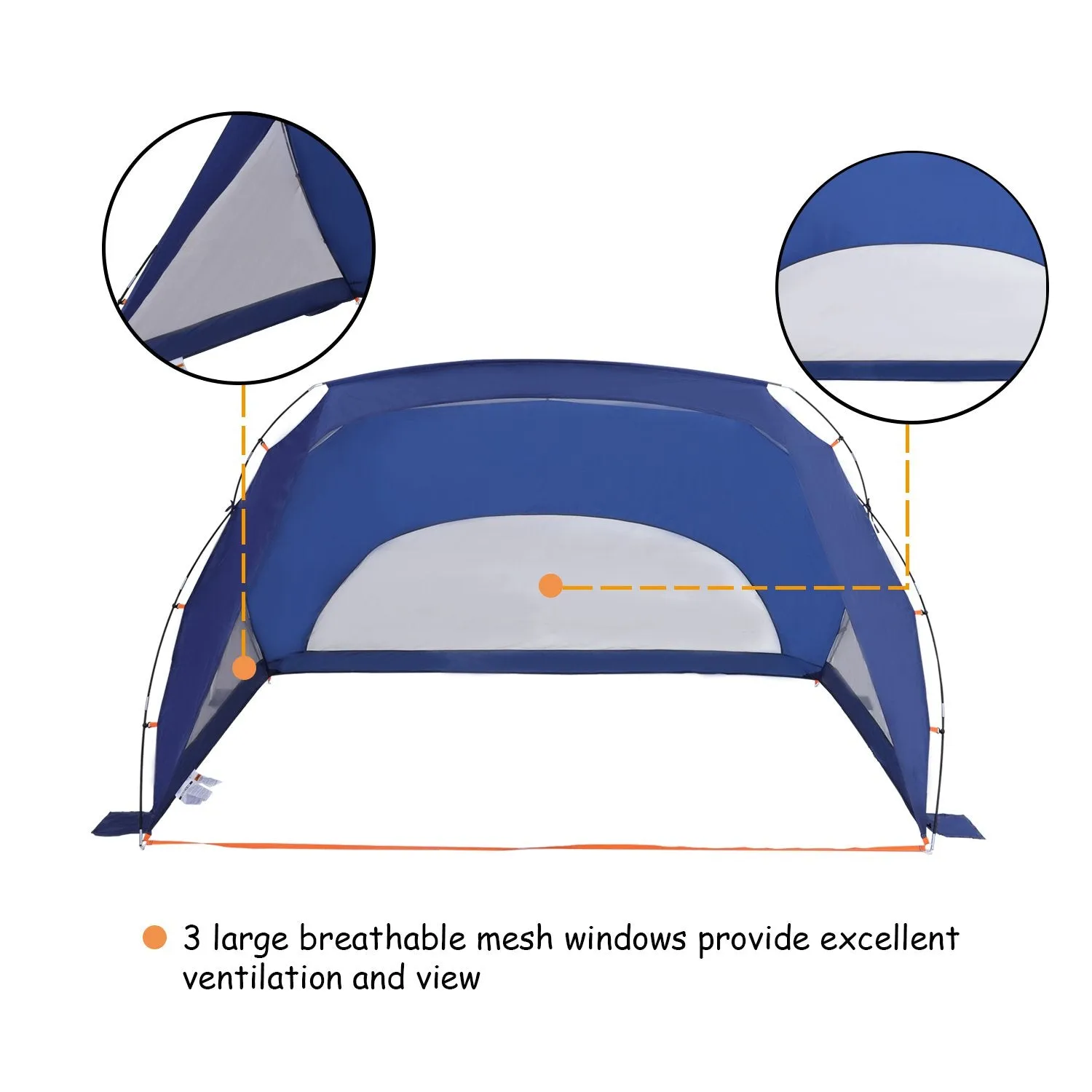 ALPHA CAMP 3-4 Person Portable Sun Shade Tent Sports / Beach Shelter