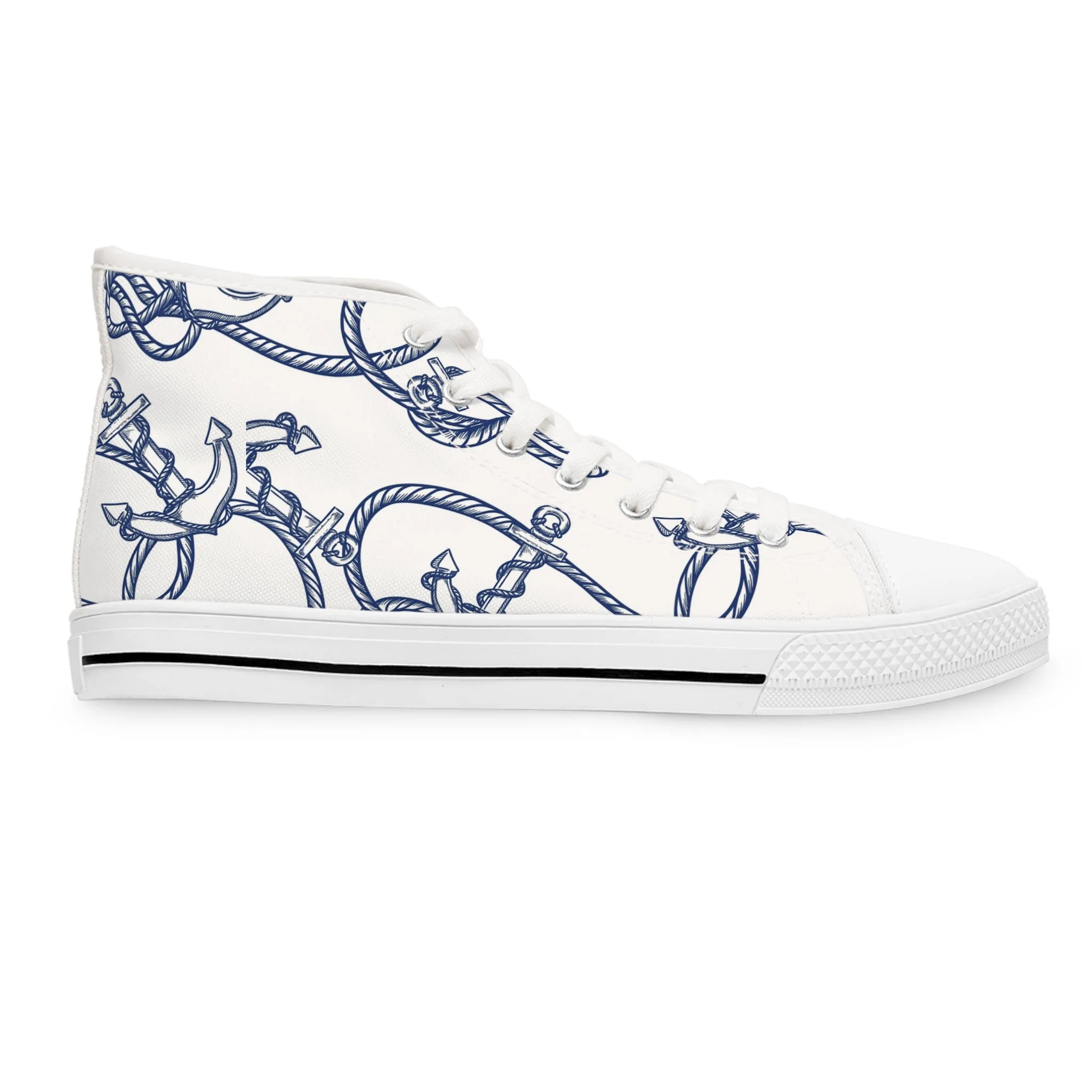 Anchor and Ropes Women's High Top Sneakers