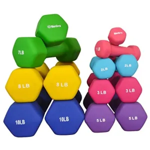 Bintiva Neoprene Hexagon shaped dumbbells - 2 lbs