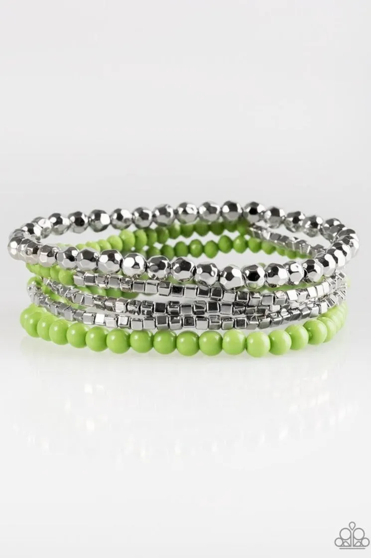 Colorfully Chromatic Green Bracelet - Paparazzi Accessories