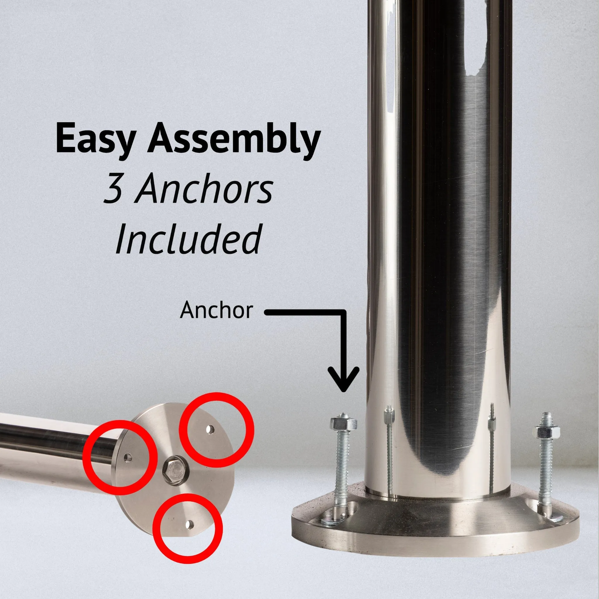 Crown Top Dual Rope Stanchion with Fixed Base - Montour Line CXLineDF