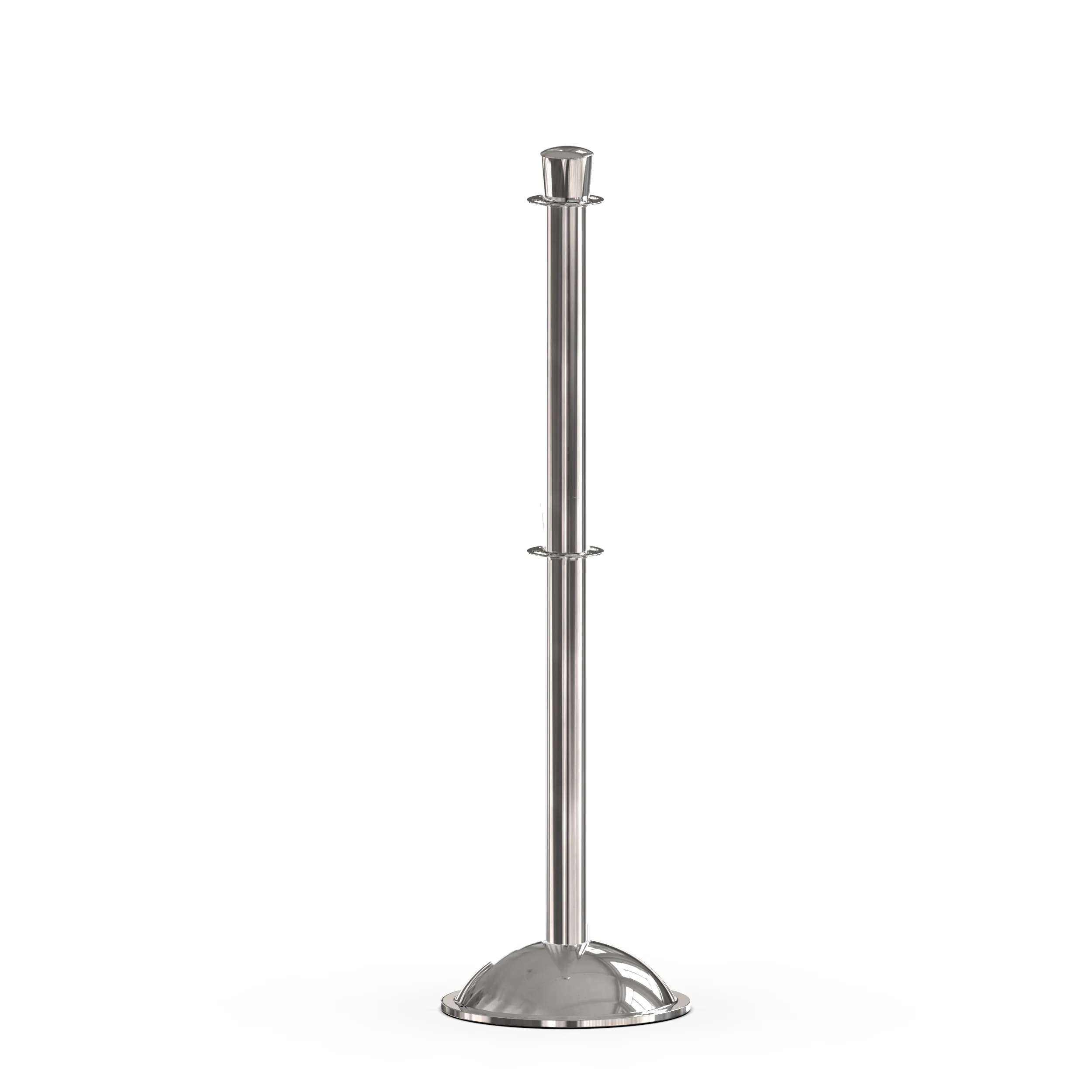 Crown Top Post and Rope Stanchion with Dome Base - Montour Line CDLineD