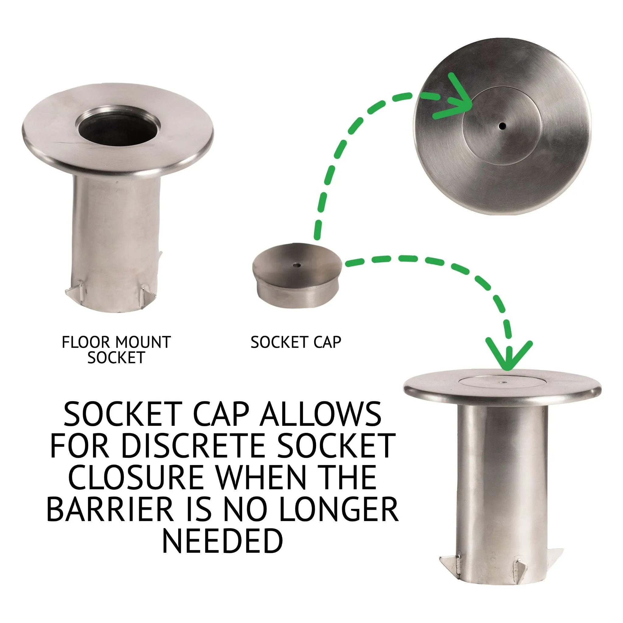 Crown Top Rope Stanchion with Removable Base - Montour Line CXlineR