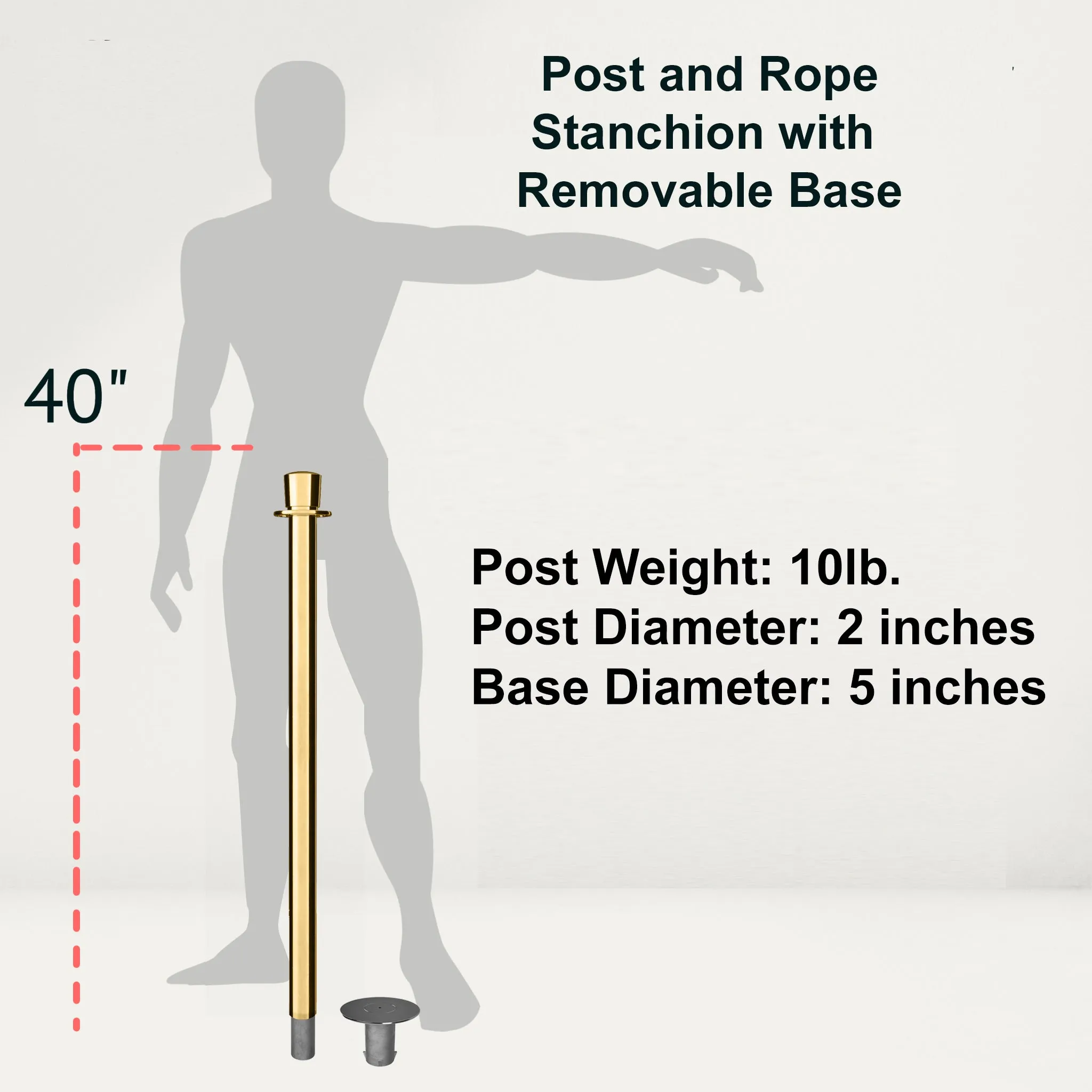 Crown Top Rope Stanchion with Removable Base - Montour Line CXlineR