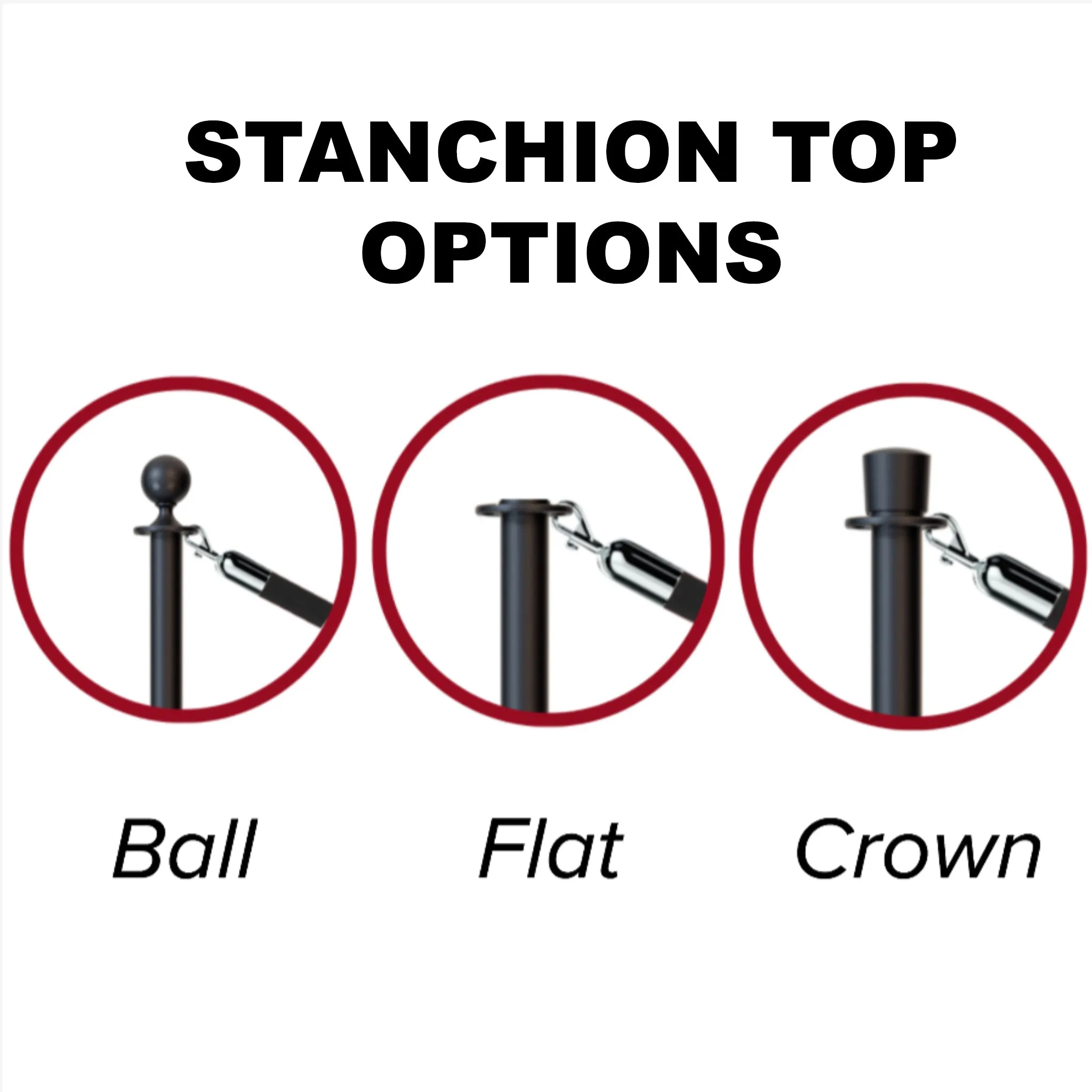 Crown Top Rope Stanchion with Removable Base - Montour Line CXlineR