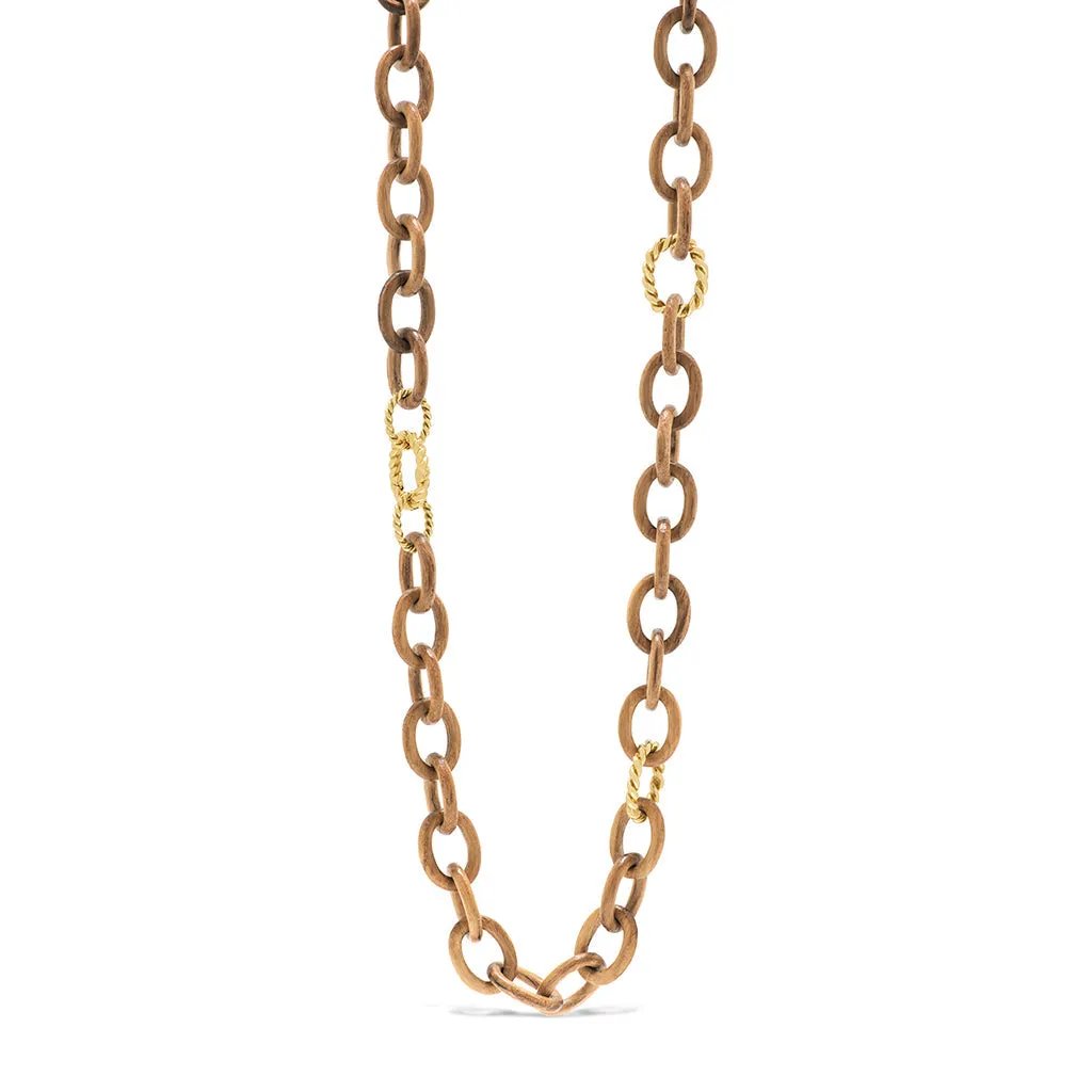 Earth Goddess Chain Necklace, 36'' - Teak