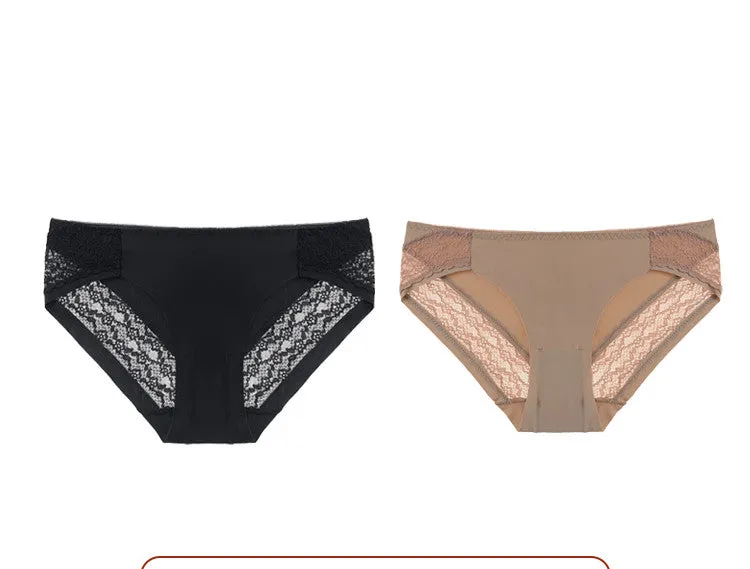 Ice Silk And Lace Low-waist Underwear