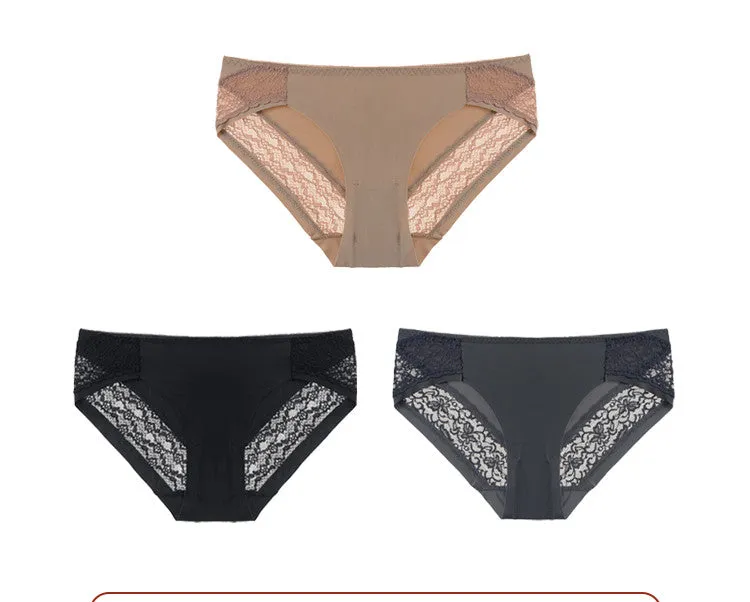 Ice Silk And Lace Low-waist Underwear