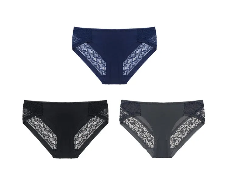 Ice Silk And Lace Low-waist Underwear