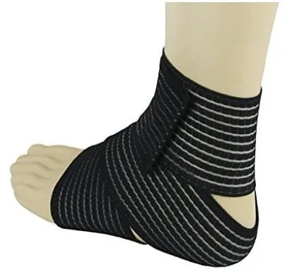 Importikaah Elastic Breathable Ankle Support Brace Compression with Hook & Loop Fastener Straps (One Piece)