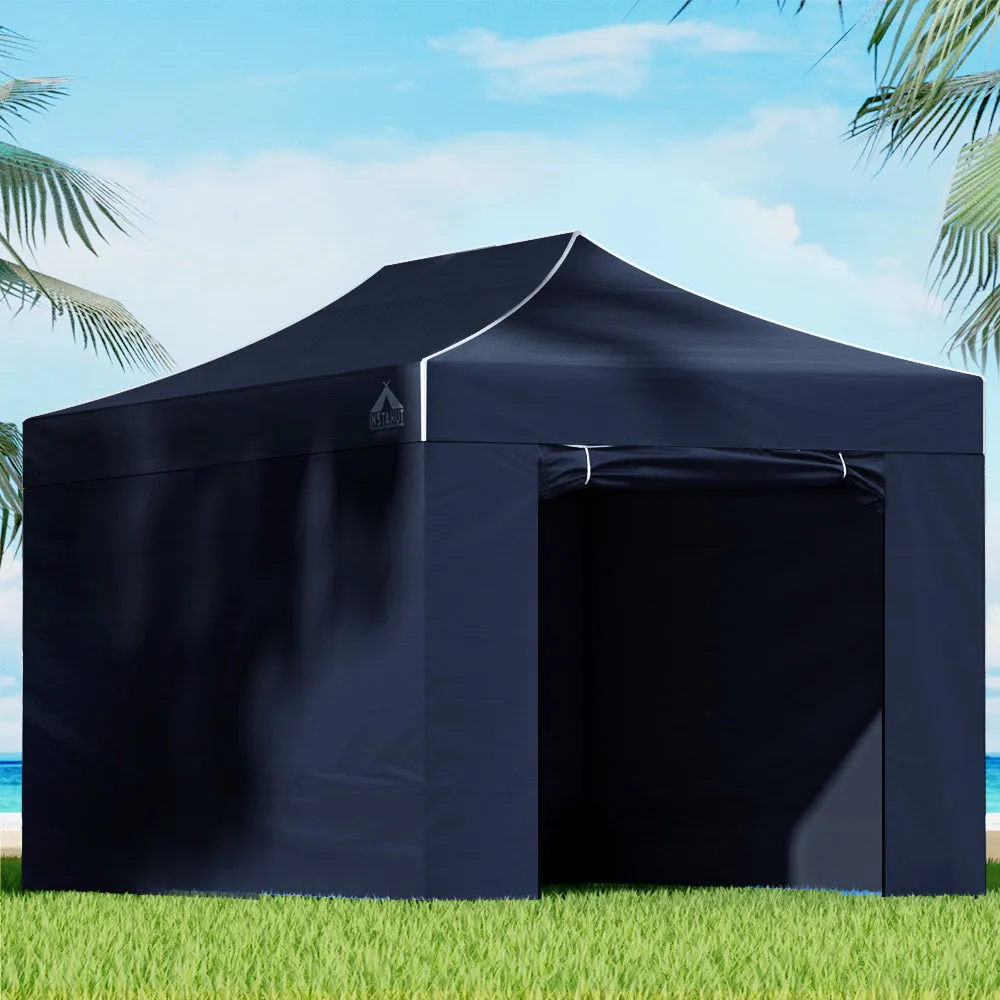 Instahut Gazebo Pop Up Marquee 3x4.5m Folding Wedding Tent Gazebos Shade Navy