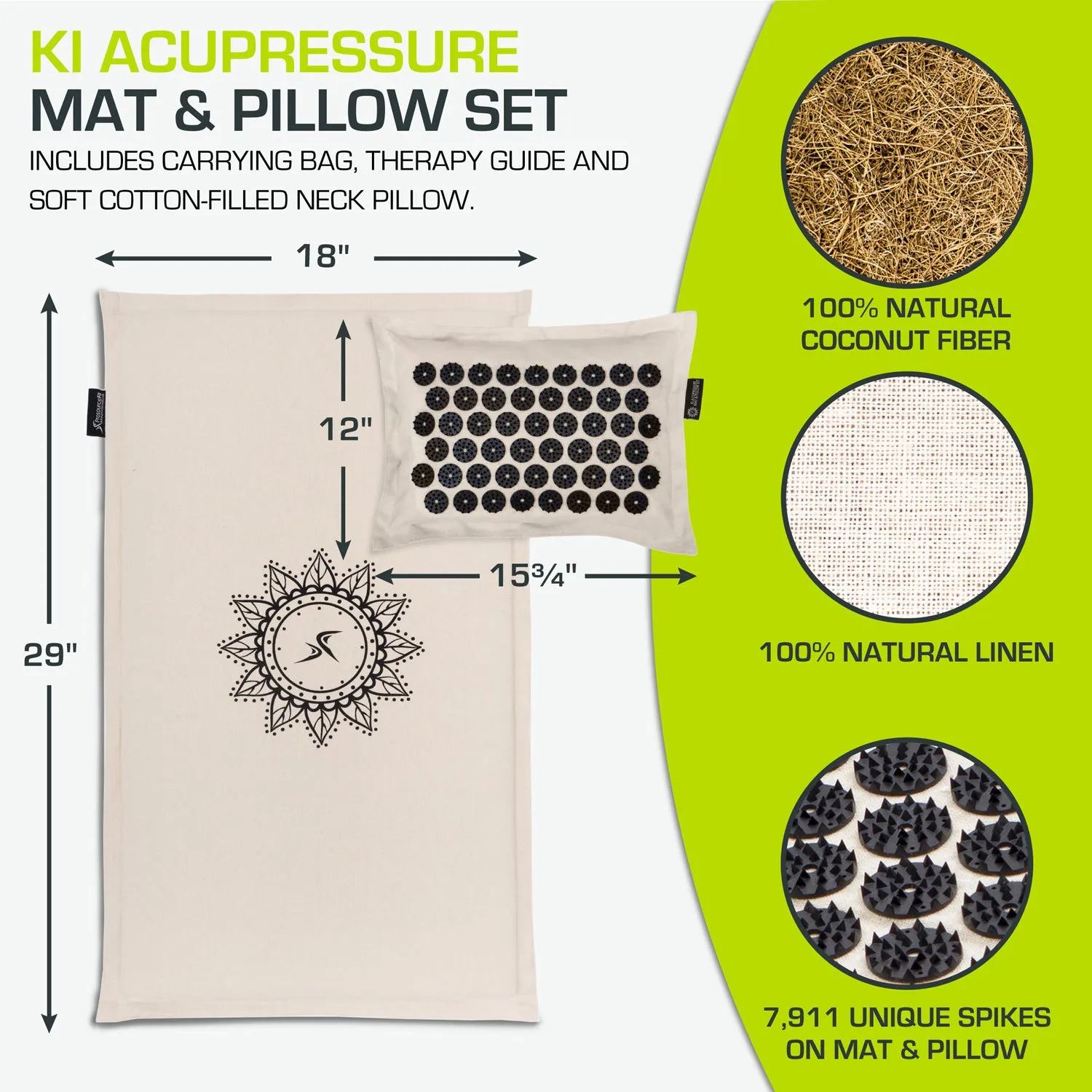 Ki Acupressure Mat and Pillow Set