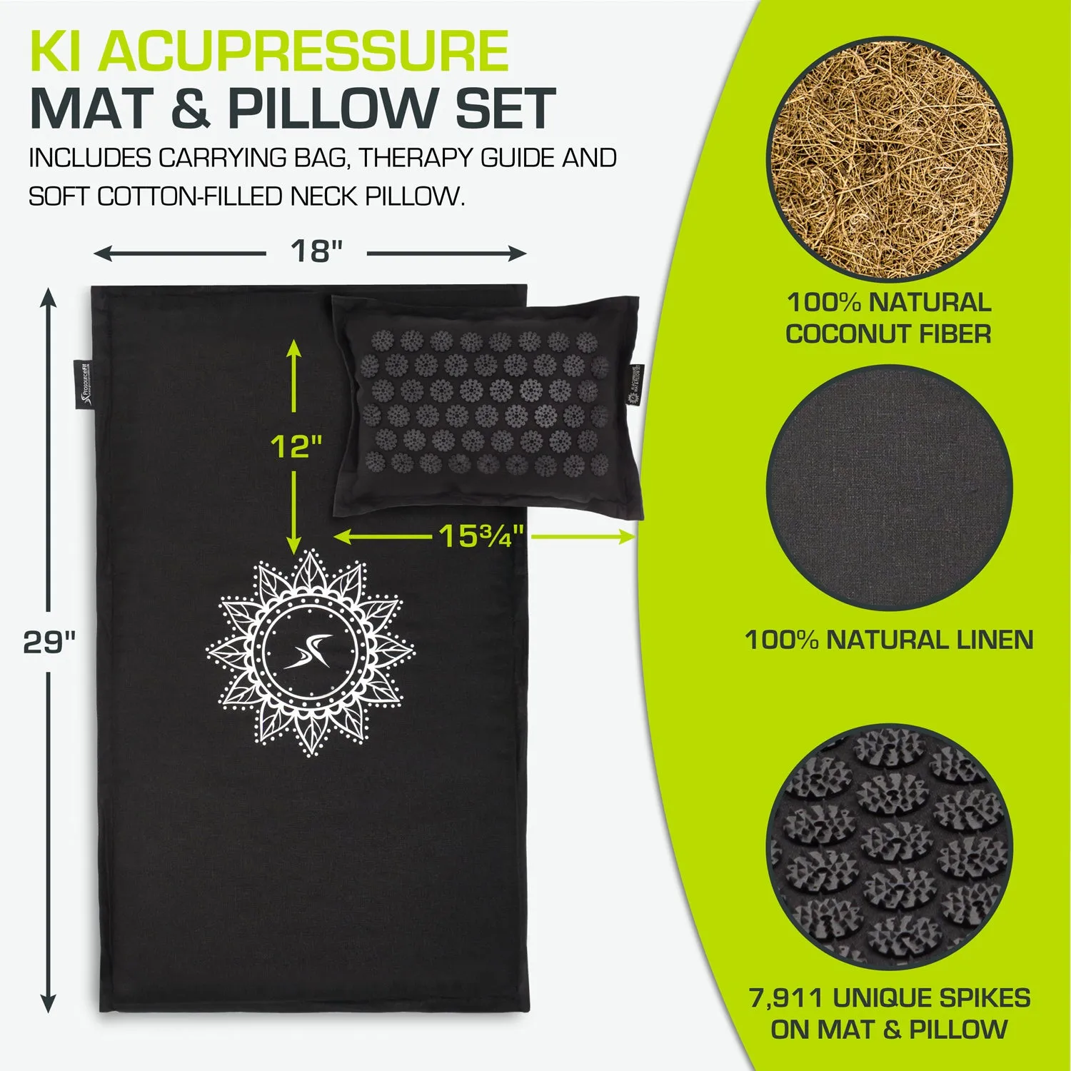 Ki Acupressure Mat and Pillow Set