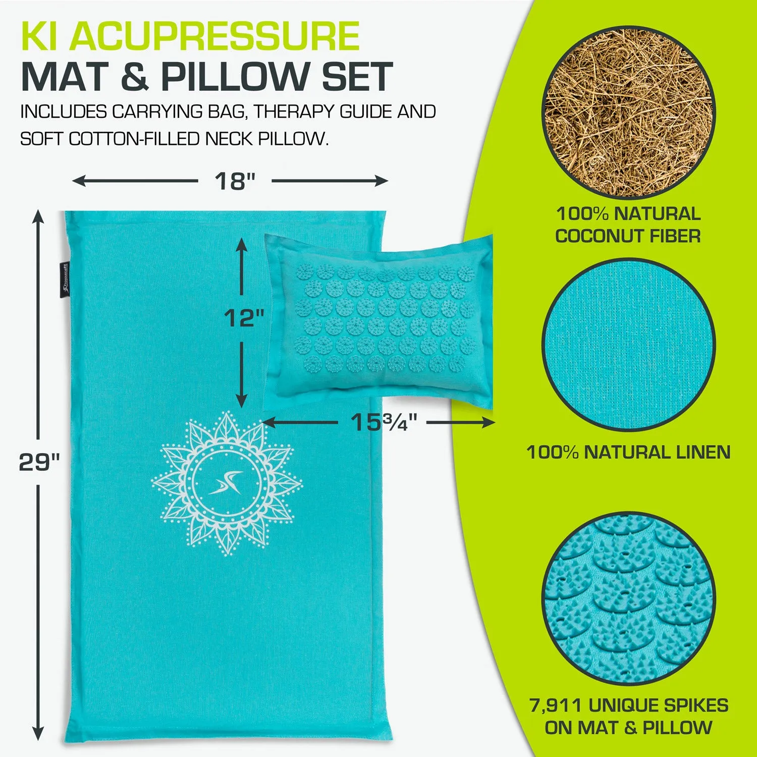 Ki Acupressure Mat and Pillow Set