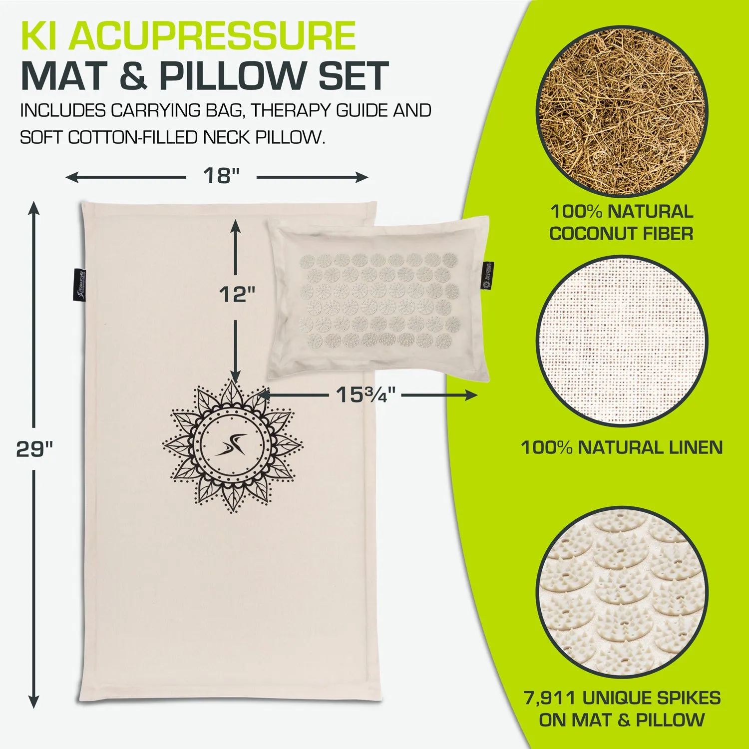 Ki Acupressure Mat and Pillow Set