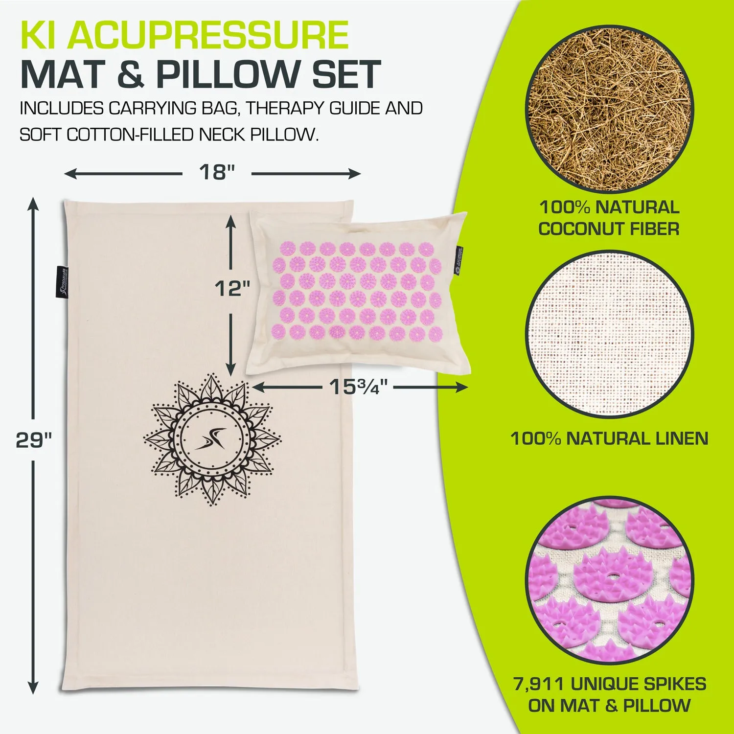 Ki Acupressure Mat and Pillow Set