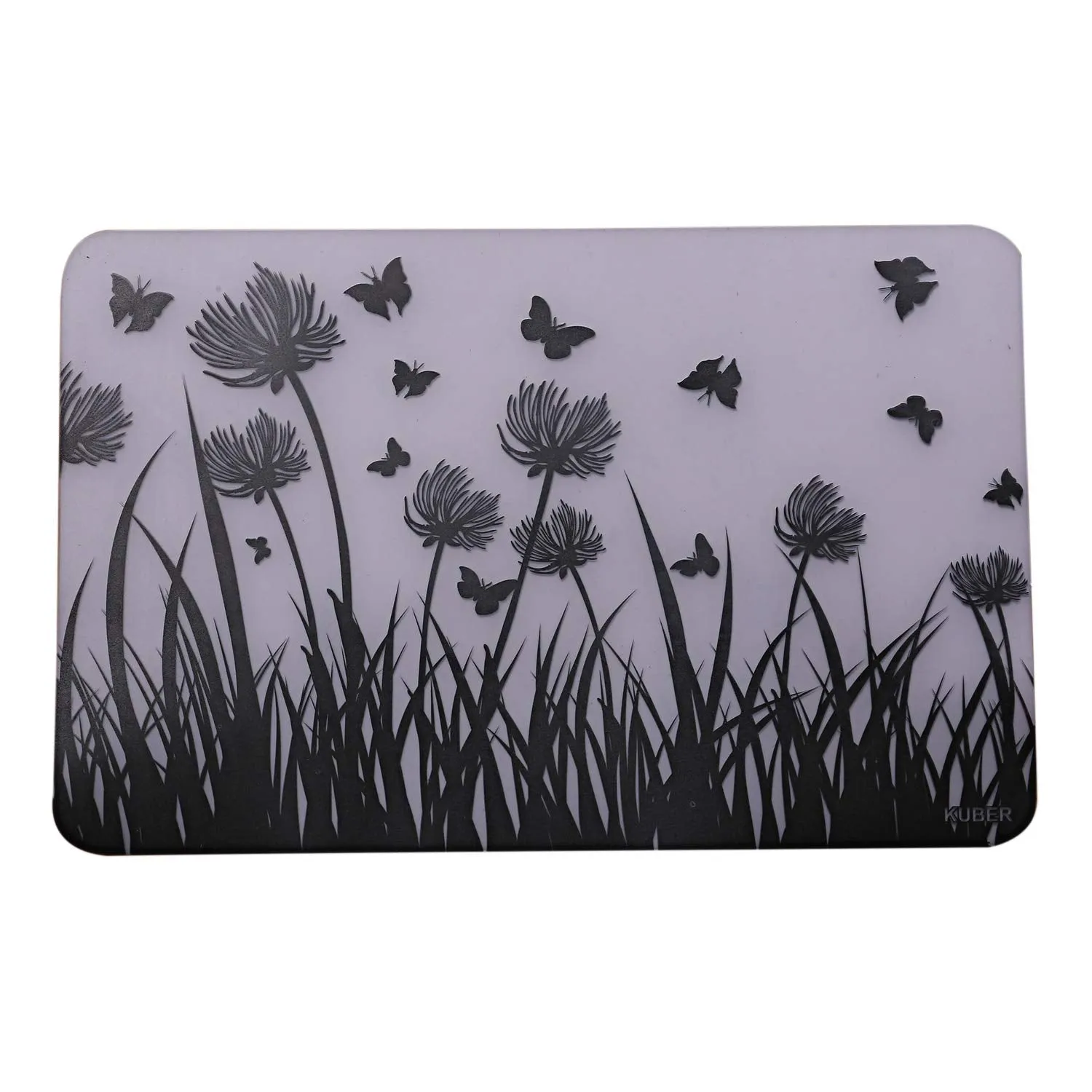 Kuber Industries Butterfly Design PVC 6 Pieces Refrigerator Drawer Mats (Black and White), CTKTC13675