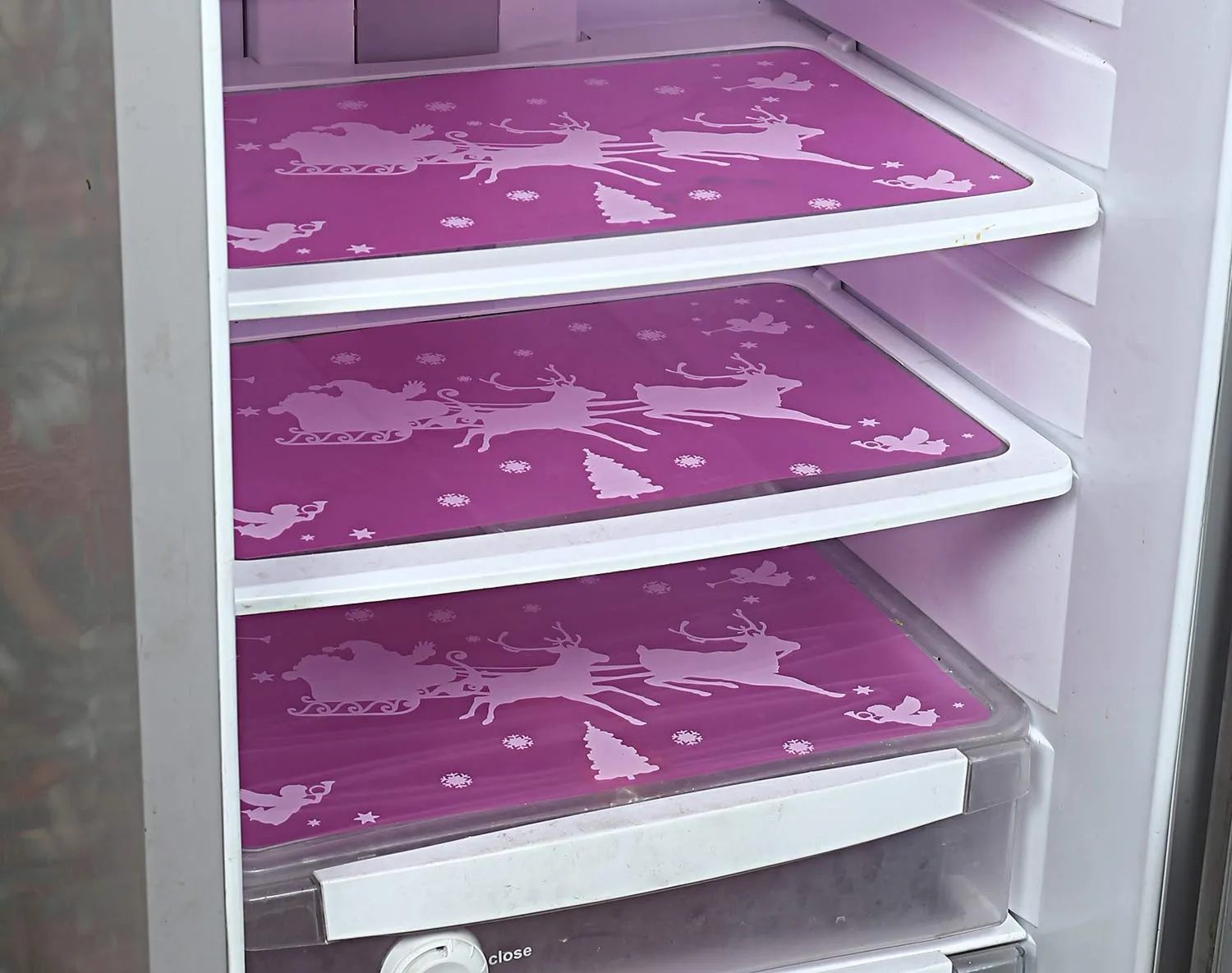 Kuber Industries PVC 3 Pieces Fridge Mats, 1 Piece Handle Cover and 1 Piece Fridge Top Cover (Multi) - CTKTC7538