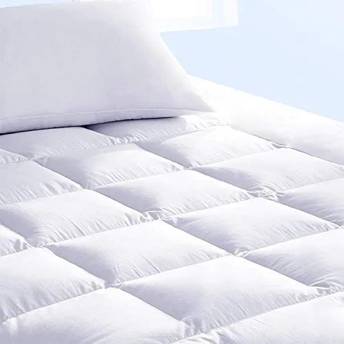 Kuber Industries Soft Microfibre 500 GSM Mattress Padding, Topper for Comfortable Sleep (White -6ft x 6.5ft) - Model: CTKTC013964