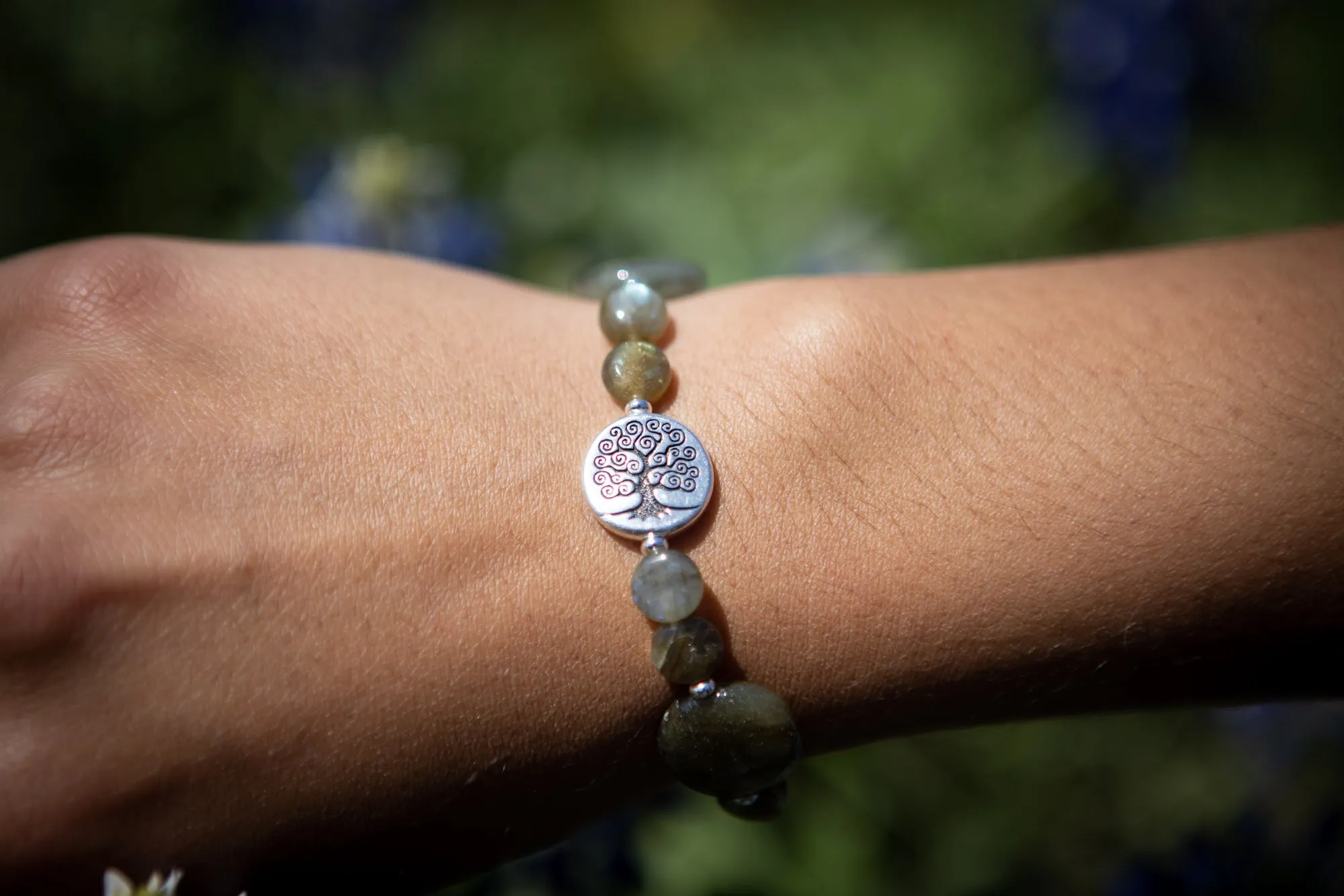 Labradorite Healing Bracelet with Tree of Life Bead