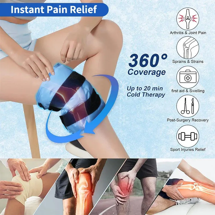 New Material Knee Ice Pack Flexible Knee Support Brace Wrap with Ice Gel Pack for Hot Cold Therapy