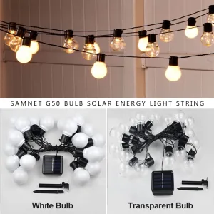 Outdoor Garland Street LED G50 Bulb Solar Energy String Light As Christmas Decoration Lamp For Home Indoor Holiday Lighting