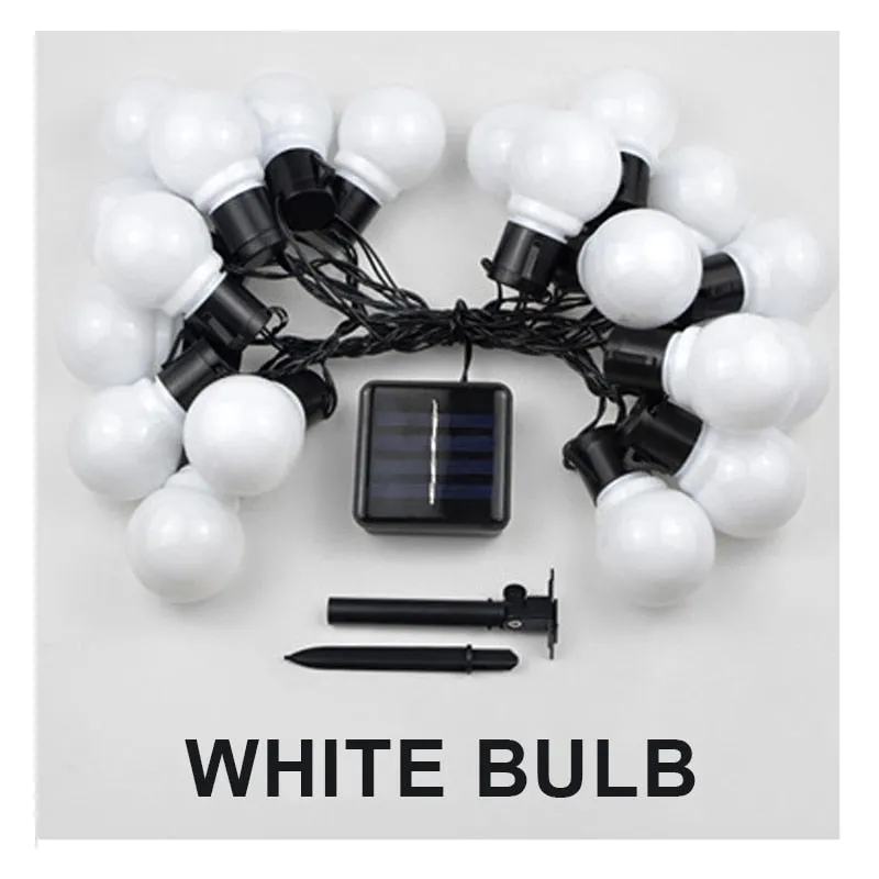 Outdoor Garland Street LED G50 Bulb Solar Energy String Light As Christmas Decoration Lamp For Home Indoor Holiday Lighting