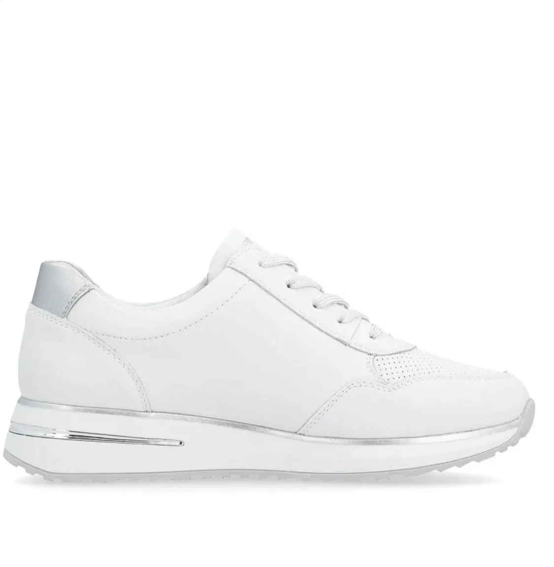 Remonte D1G00-80 Pamplona White Leather Wedge Trainers