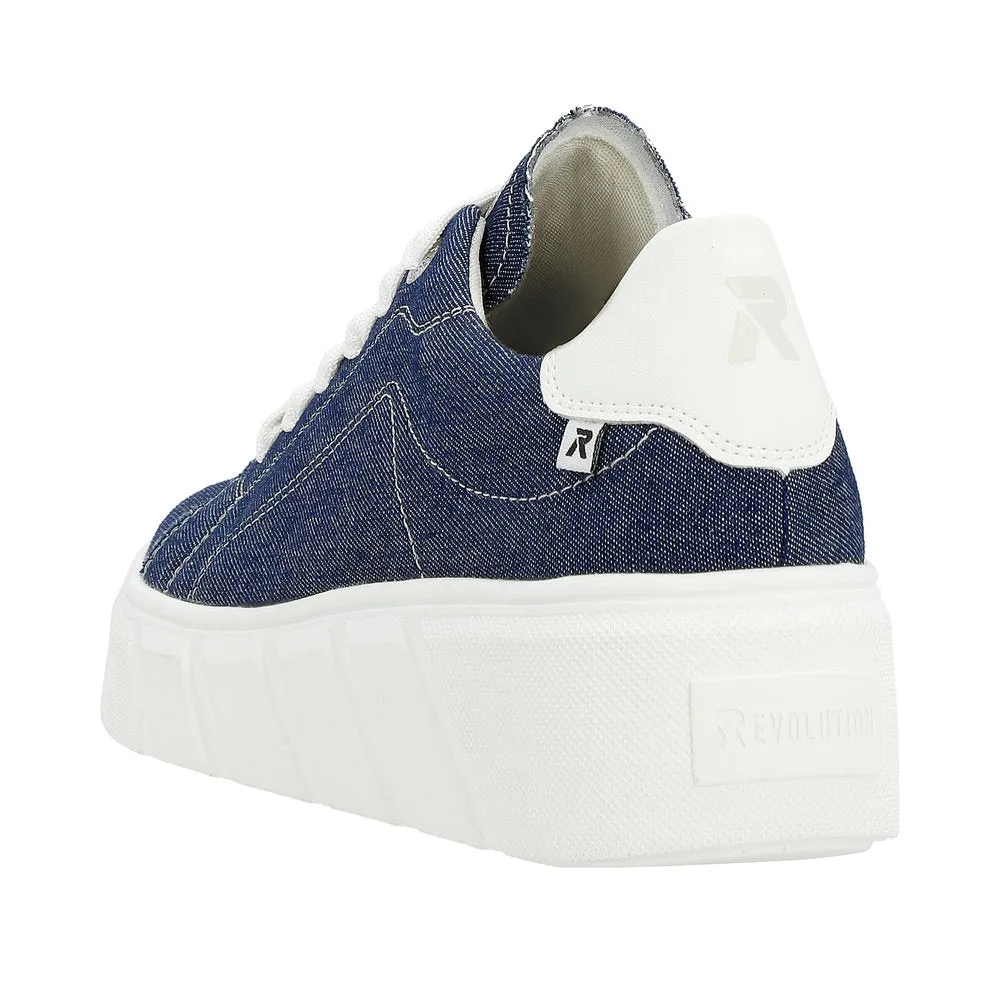 Rieker Evolution W0501-14 Ozean Denim Flatform Trainers