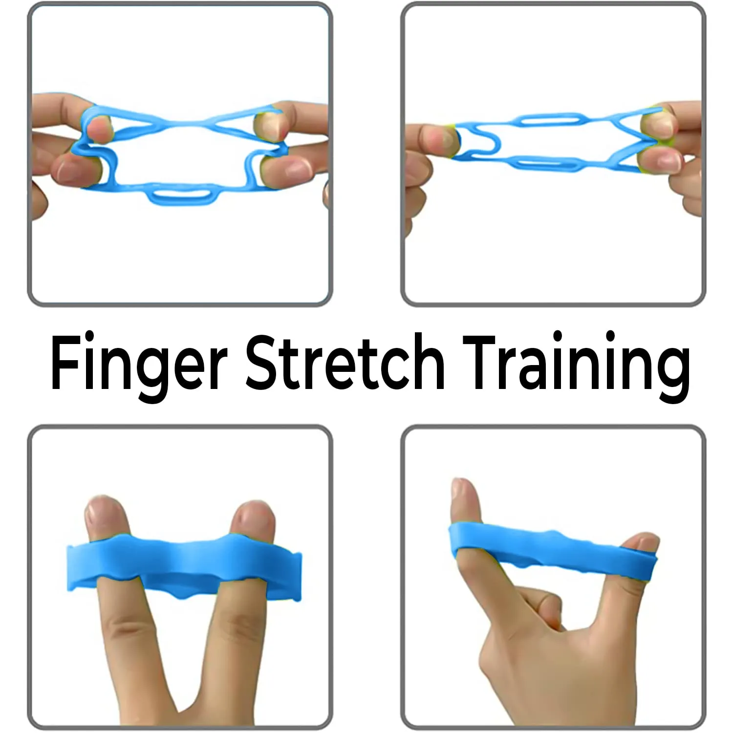 Strauss Finger Stretcher | Hand Strengthener for Carpal Tunnel Relief and Grip Strength | Silicone Finger Gripper and Finger Stretcher | Ideal for All Skill Levels, (Blue)