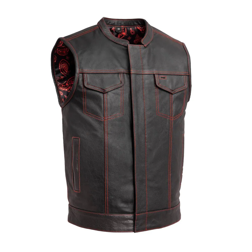 The Cut Men's Motorcycle Leather Vest, Multiple Color Options