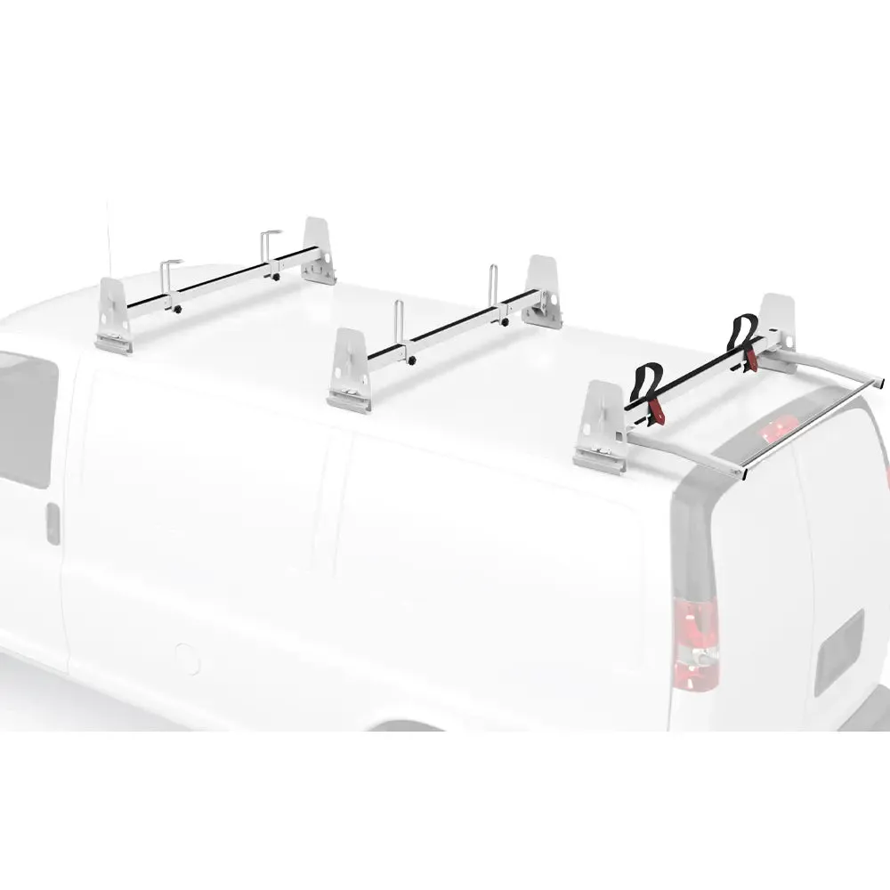 Van Roof Ladder Racks with Cargo Roller for Ford E-series/ Chevrolet Express/ GMC Savana