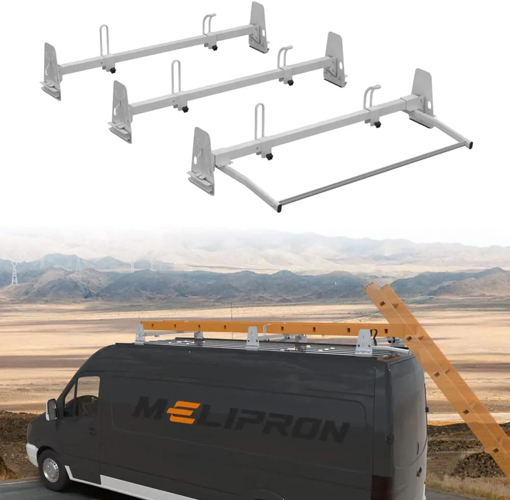 Van Roof Ladder Racks with Cargo Roller for Ford E-series/ Chevrolet Express/ GMC Savana