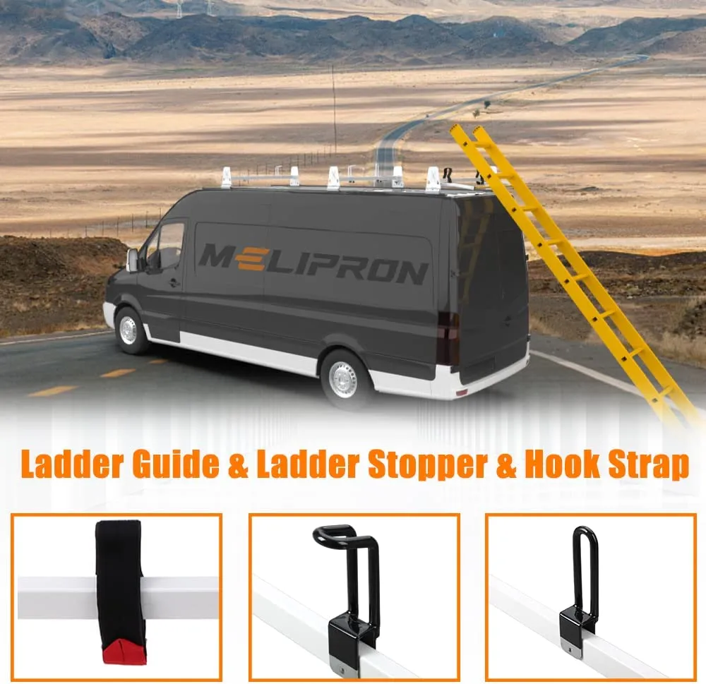 Van Roof Ladder Racks with Cargo Roller for Ford E-series/ Chevrolet Express/ GMC Savana