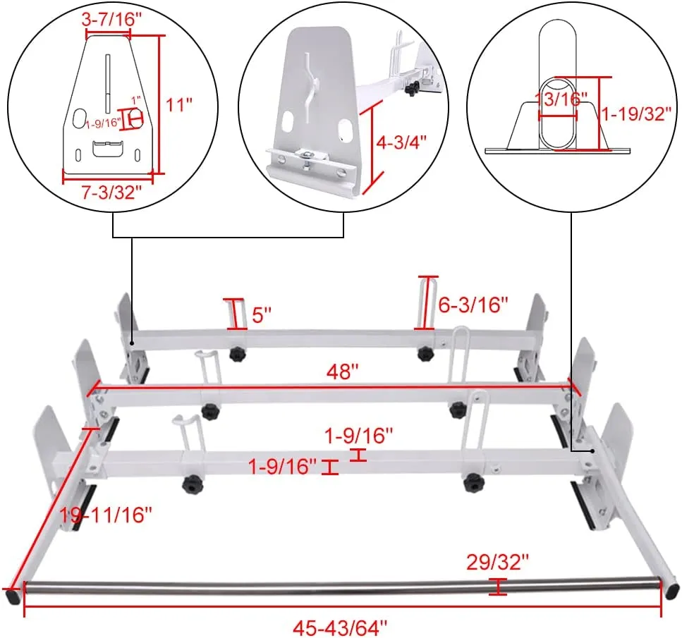 Van Roof Ladder Racks with Cargo Roller for Ford E-series/ Chevrolet Express/ GMC Savana