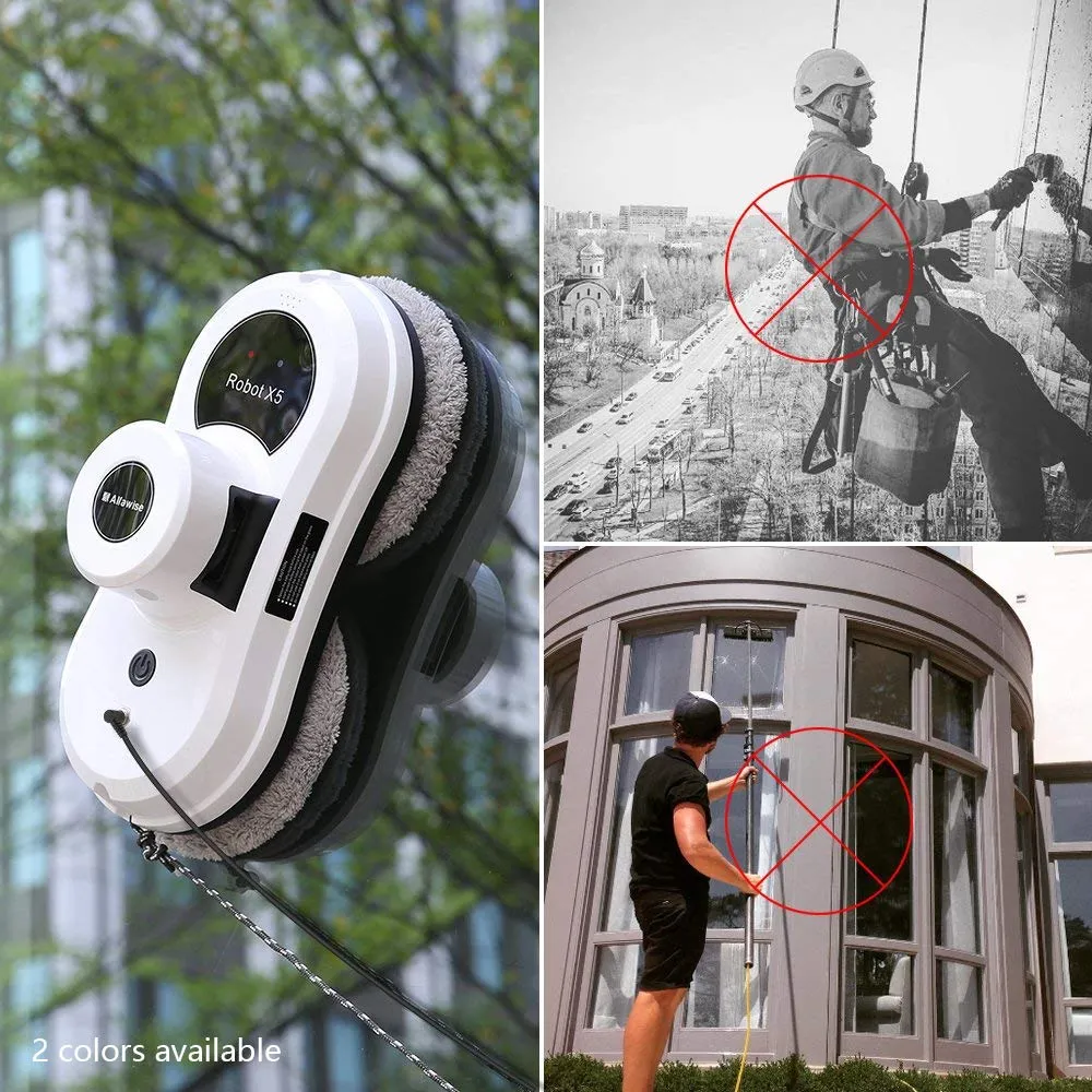 Window Cleaning Robots, Flexible And Safe Cleaning Cleaner Tool for Windows with And without Frame Interior And Exterior Window with A High Floor, Intelligent Brushless Motor