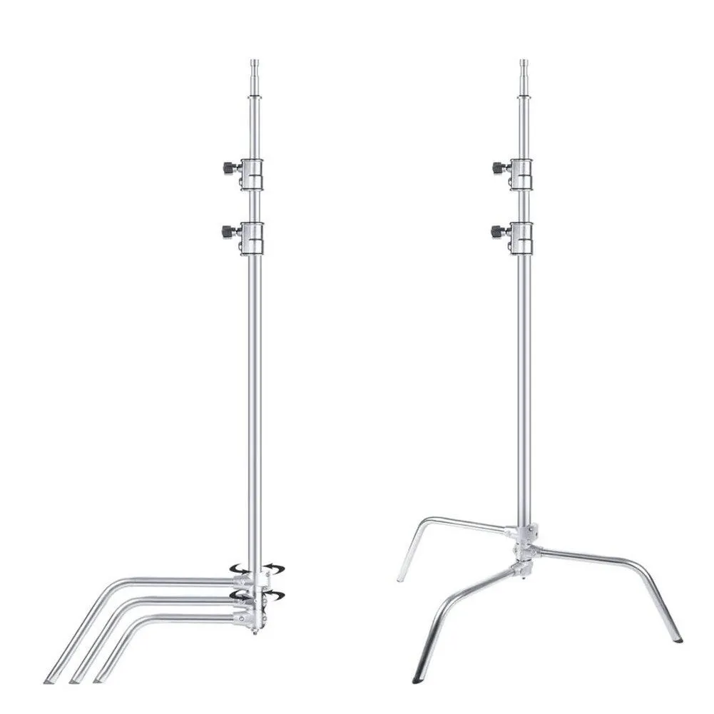 Xlite Turtle Base C-Stand Silver With Arm & 2 Grip Heads